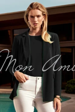 Joseph Ribkoff Straight Cut Blazer in Black 231064