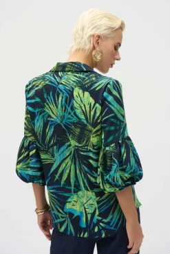 Joseph Ribkoff Tropical Top in Midnight Jungle 252073