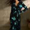 Joseph Ribkoff Wrap Dress in Blue Black 243147