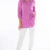 Jump Frayed Tunic Shirt in Passion Pink