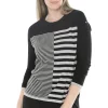 Jump Mixed Stripe Pullover in Black Grey