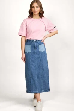 Knewe Cooper Skirt in Blue Wash