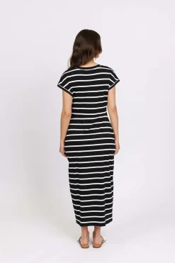 Knewe Parker Dress in Khaki Stripe