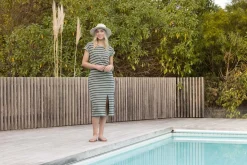 Knewe Parker Dress in Khaki Stripe