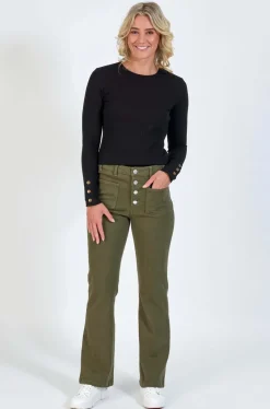 Knewe Potter Bootleg Jean in Khaki