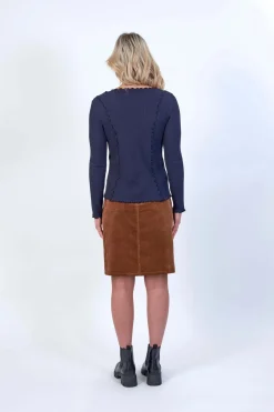 Knewe Tribe Ribbed Top in Ink