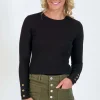 Knewe Virgo Ribbed Top in Black