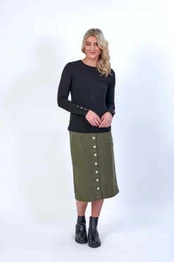 Knewe Virgo Ribbed Top in Black