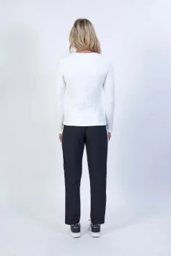 Knewe Virgo Ribbed Top in Off White