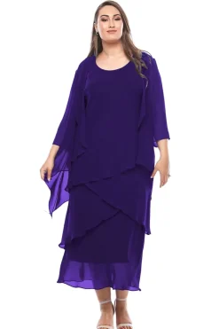 Layla Jones Chiffon Dress & Jacket in Majesty LJ0148