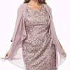 Layla Jones Embroidered Lace Dress & Jacket in Rose LJ0439