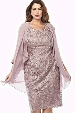 Layla Jones Embroidered Lace Dress & Jacket in Rose LJ0439
