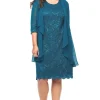 Layla Jones Sequin Lace Dress & Jacket in Emerald LJ0181