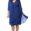 Layla Jones Waterfall Dress & Jacket in Royal LJ0447