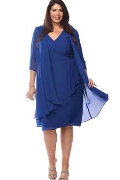Layla Jones Waterfall Dress & Jacket in Royal LJ0447