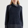 LD & Co Two Tone Rollneck Knit in Ink Mix