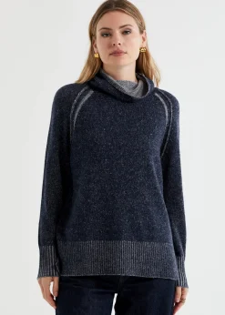 LD & Co Two Tone Rollneck Knit in Ink Mix