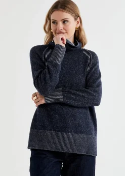 LD & Co Two Tone Rollneck Knit in Ink Mix