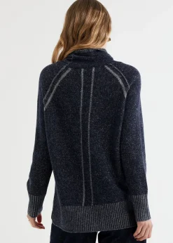 LD & Co Two Tone Rollneck Knit in Ink Mix