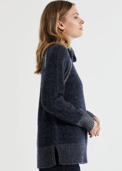 LD & Co Two Tone Rollneck Knit in Ink Mix