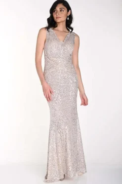 Lyman by Frank Lyman Dress in Nude Silver 242304U