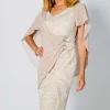 Lyman by Frank Lyman Jacquard Dress in Cream Gold 238249