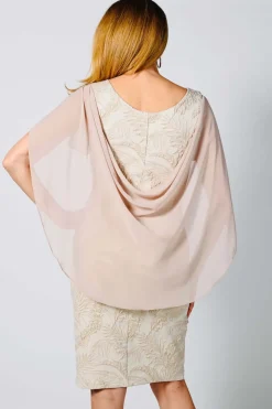 Lyman by Frank Lyman Jacquard Dress in Cream Gold 238249