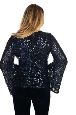 Lyman by Frank Lyman Top in Navy Sequins 234126U