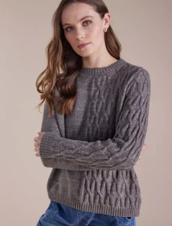 Marco Polo Cable Knit Sweater in Sage