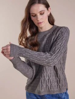 Marco Polo Cable Knit Sweater in Sage
