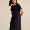 Marco Polo Spliced Dress in Navy