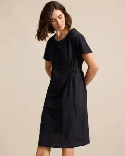 Marco Polo Spliced Dress in Navy