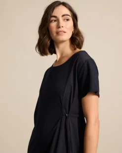 Marco Polo Spliced Dress in Navy