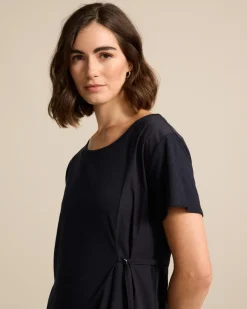 Marco Polo Spliced Dress in Navy