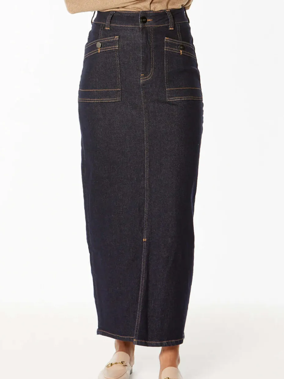 New London Jeans ALSTON Skirt in Dark Denim Wash