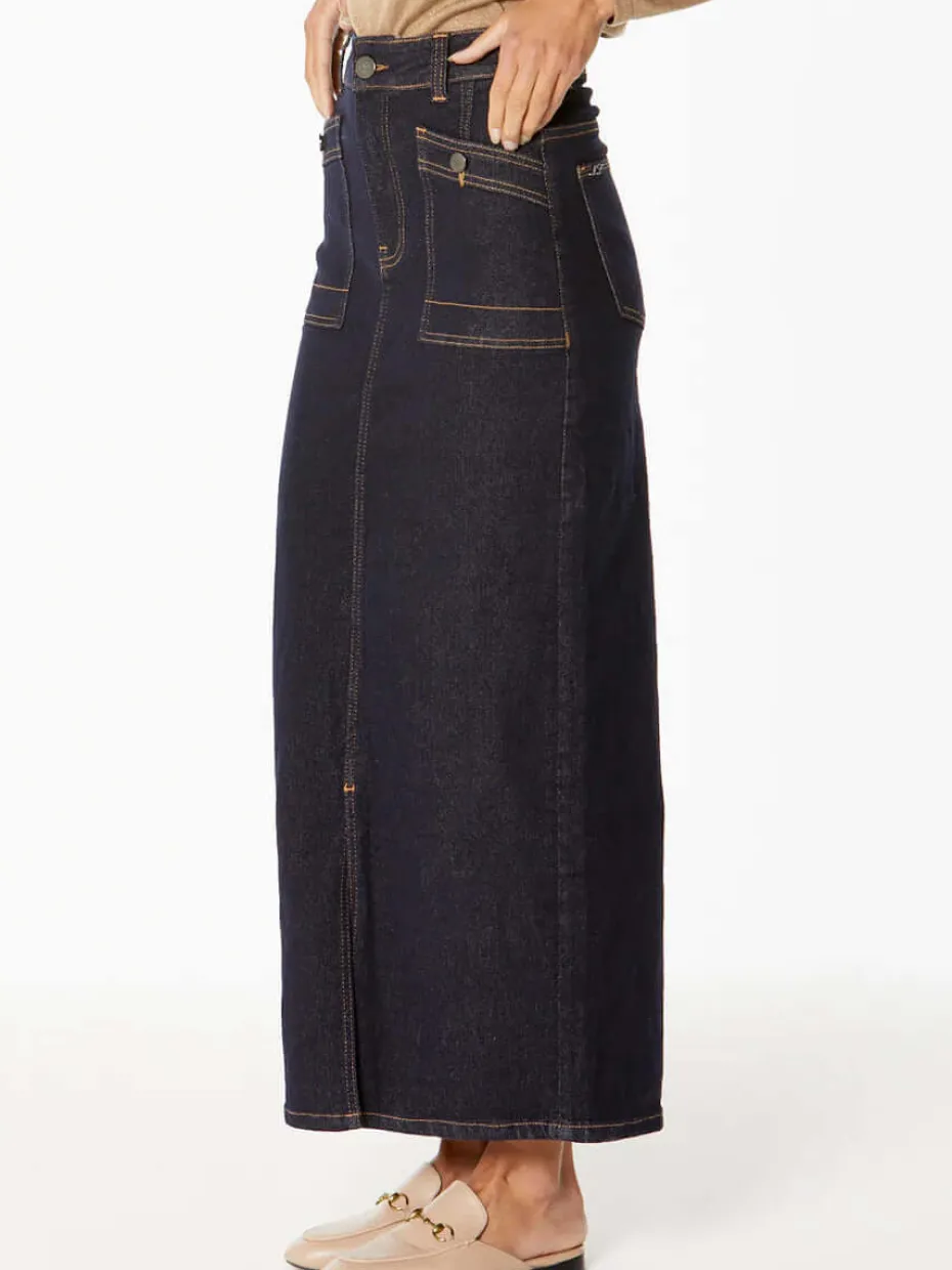 New London Jeans ALSTON Skirt in Dark Denim Wash
