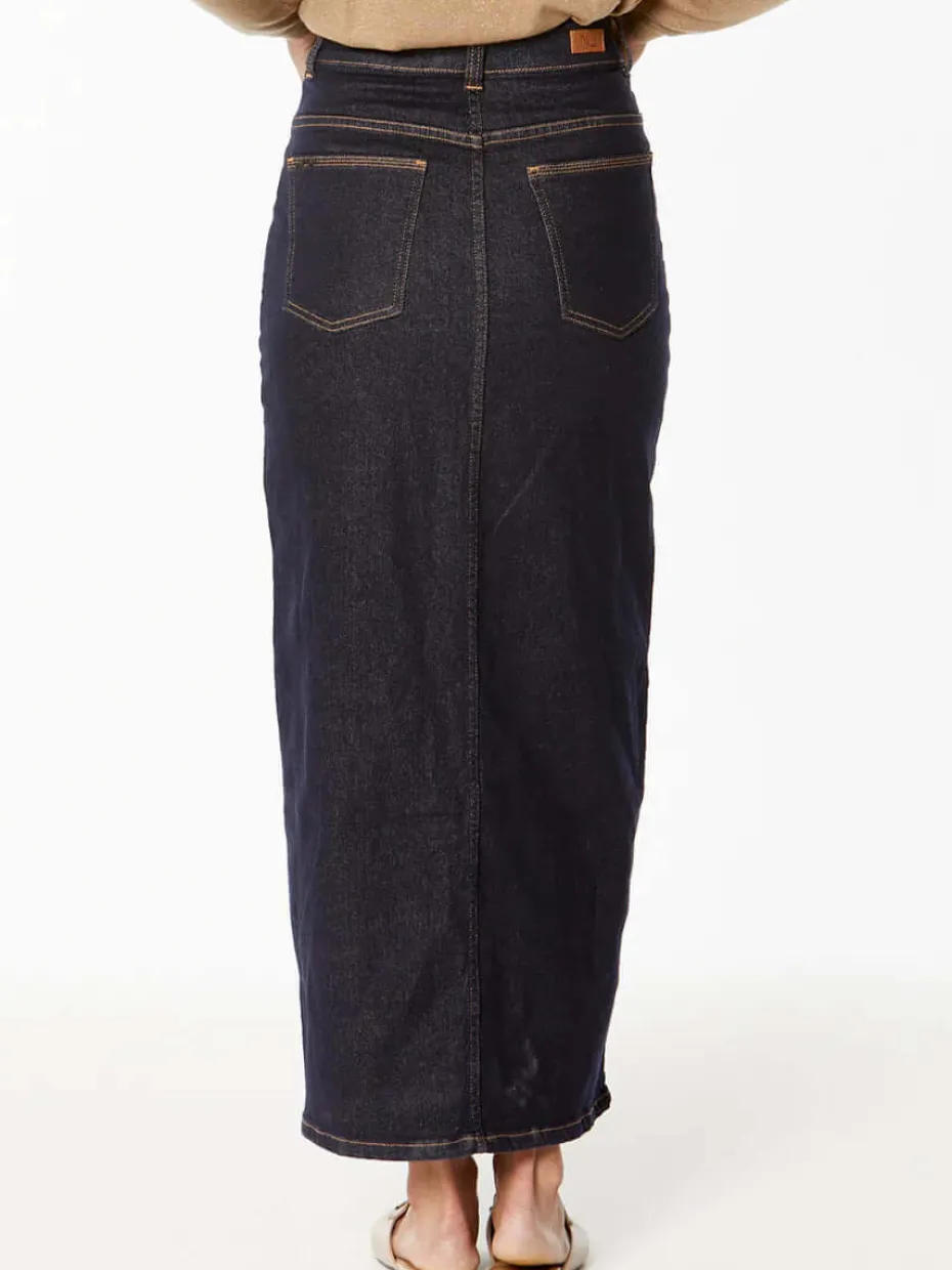 New London Jeans ALSTON Skirt in Dark Denim Wash