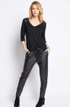 Philosophy CROW Coated Droppie Pant in Black