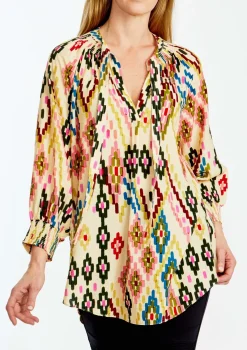 Ping Pong Abstract Floral Print Top in Paloma