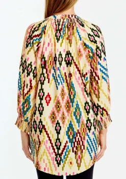 Ping Pong Abstract Floral Print Top in Paloma