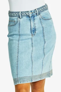 Ping Pong Amelia Denim Skirt in Pale Denim