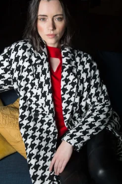 Ping Pong Boyfriend Coat in Houndstooth