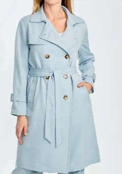Ping Pong City Trench Coat in Baby Blue