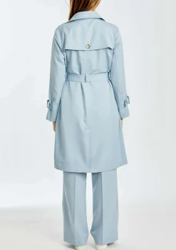Ping Pong City Trench Coat in Baby Blue