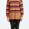 Ping Pong Fun Stripe Knit in Camel Fuchsia