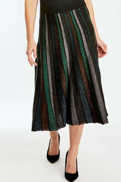Ping Pong Lurex Pleated Skirt in Jewel