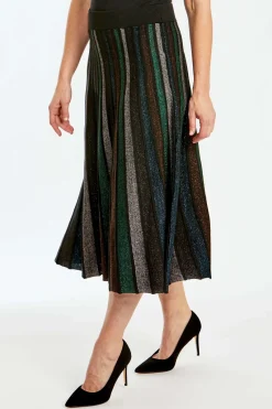 Ping Pong Lurex Pleated Skirt in Jewel