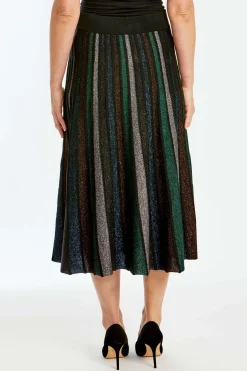 Ping Pong Lurex Pleated Skirt in Jewel