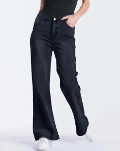 Sass Sarah Cord High Waisted Pant in Black