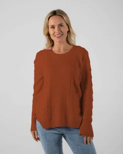 See Saw Bobble Sweater in Nutmeg